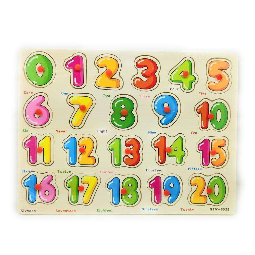 Wooden Colorful Number Learning Board with Knobs