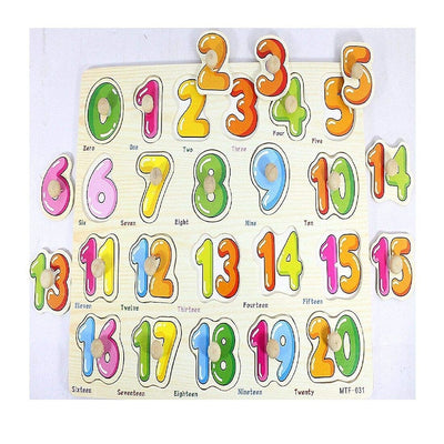 Wooden Colorful Number Learning Board with Knobs