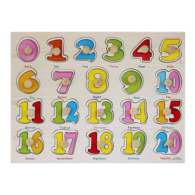 Wooden Colorful Number Learning Board with Knobs