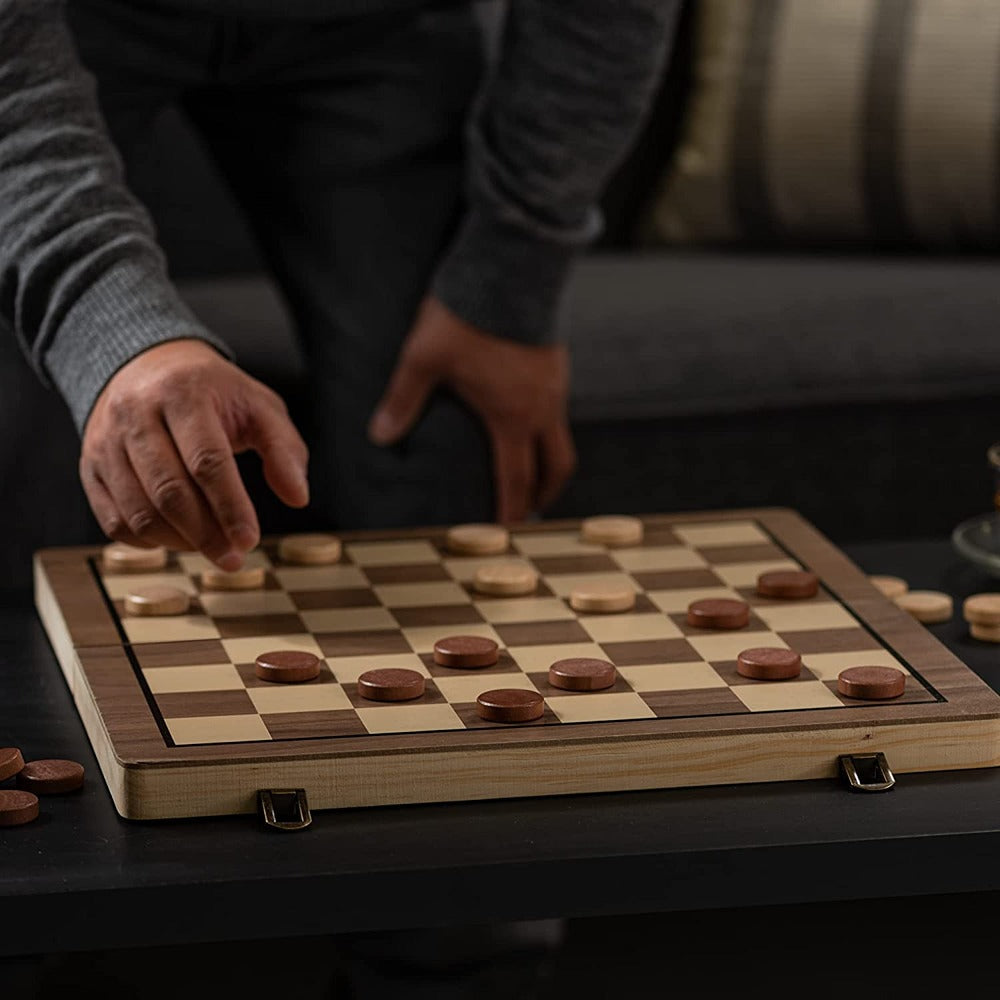 Foldable Wooden Chess Board Set