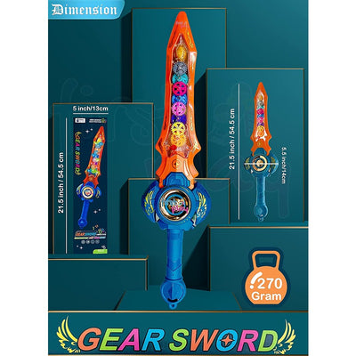 Transparent Concept Electric Moving Gear Sword Toy with Colorful Lights and Music