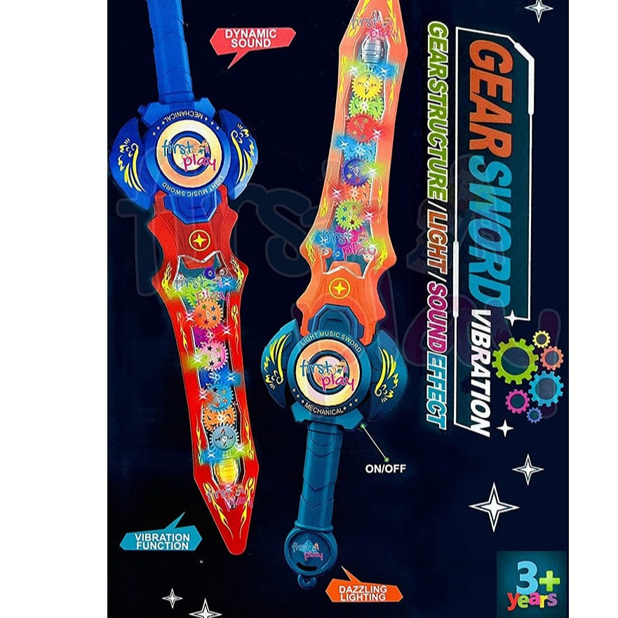 Electric Moving Gear Sword Toy with Colorful Lights and Music