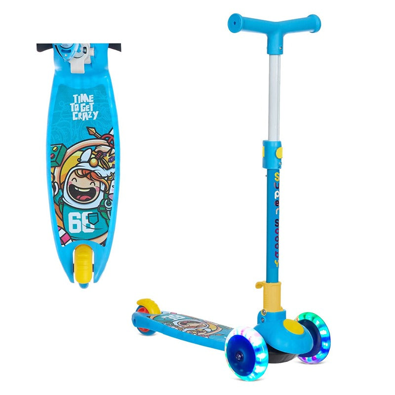 Smart Kick Scooter for Kids - 3 Adjustable Height Scooter (40 kg, Blue)