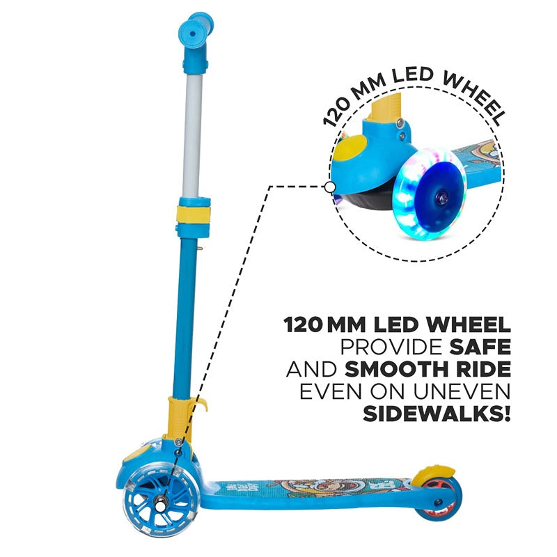 Smart Kick Scooter for Kids - 3 Adjustable Height Scooter (40 kg, Blue)