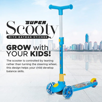 Smart Kick Scooter for Kids - 3 Adjustable Height Scooter (40 kg, Blue)