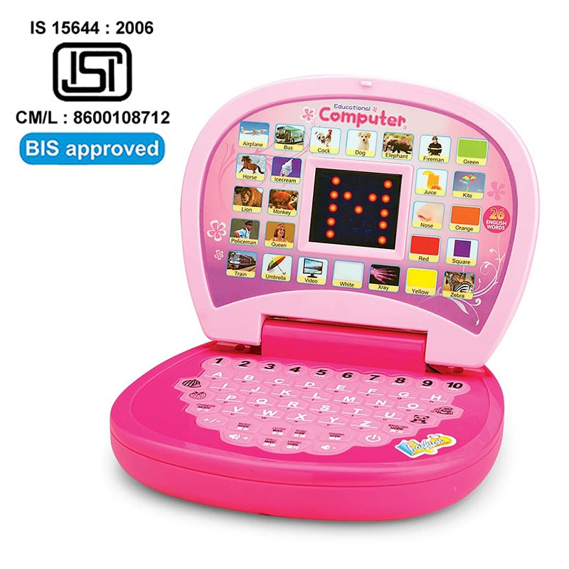 Kids Computer Toy with Sound and Music - BIS Approved (Pink)