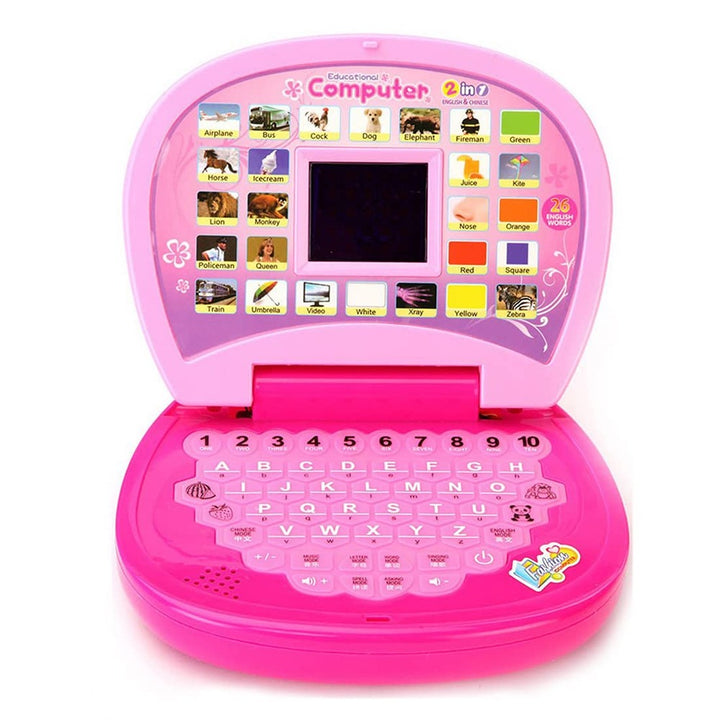 Baby Laptop - Electronics Number & Alphabet Charts - BIS Approved (Pink)