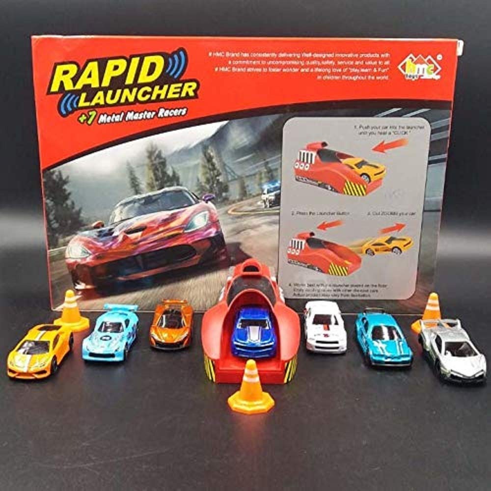 7 Metal Master Racer Cars and One Launcher