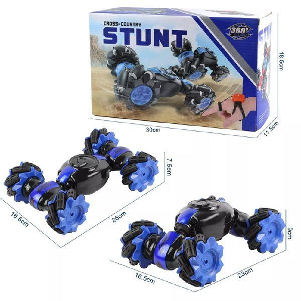 Remote Control Double Flip Stunt Car (Pack of 1, Blue)