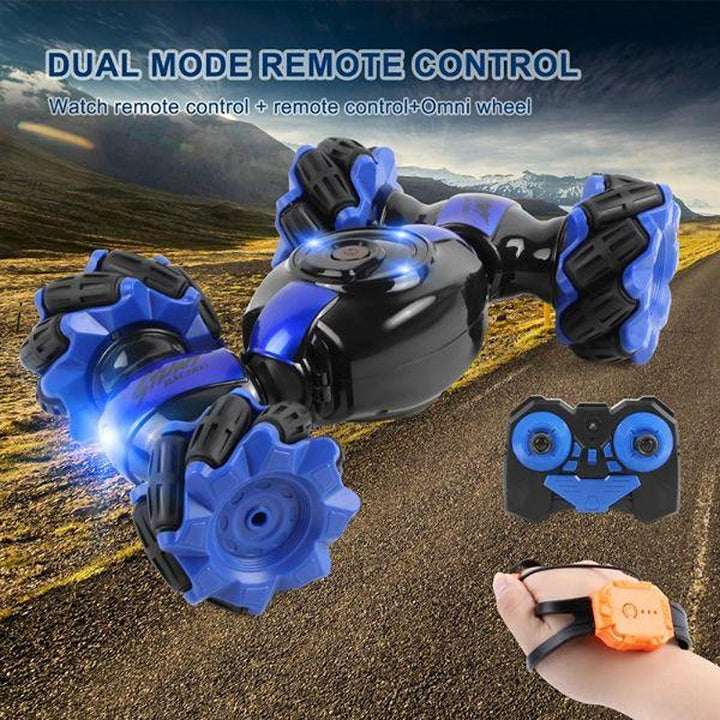 Remote Control Double Flip Stunt Car - 360 Degree Rotating (Pack of 1, Blue)