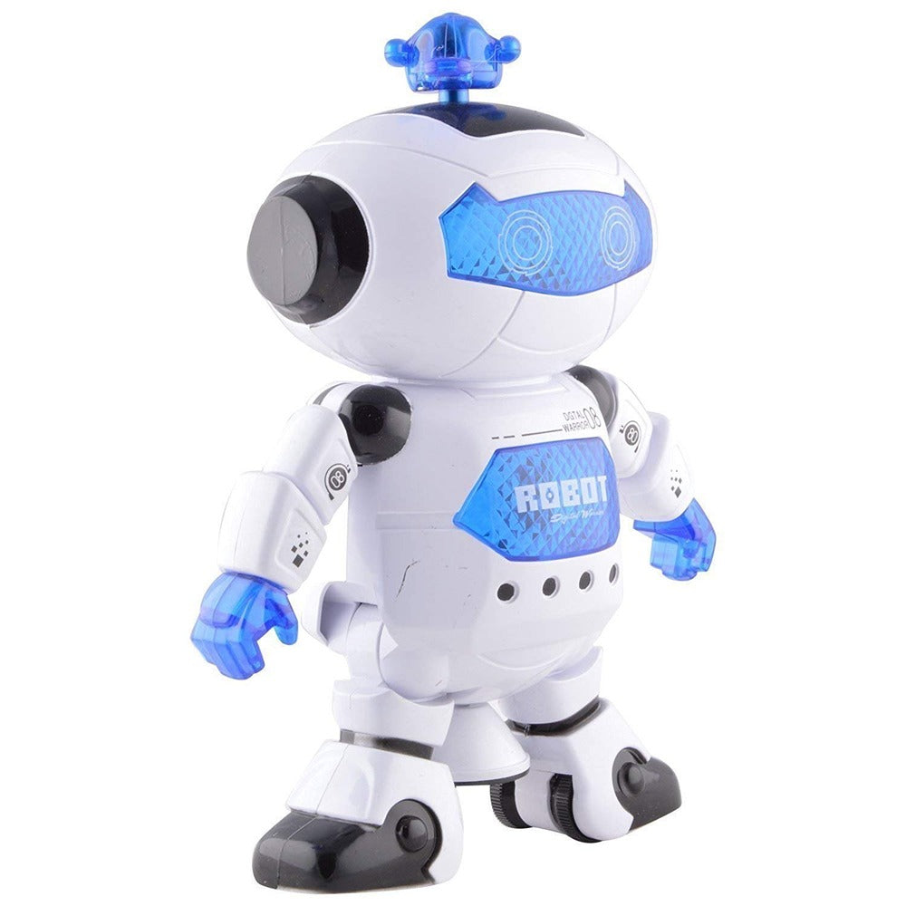 Stylish Dancing Robot with 3D Lights and Music (White)