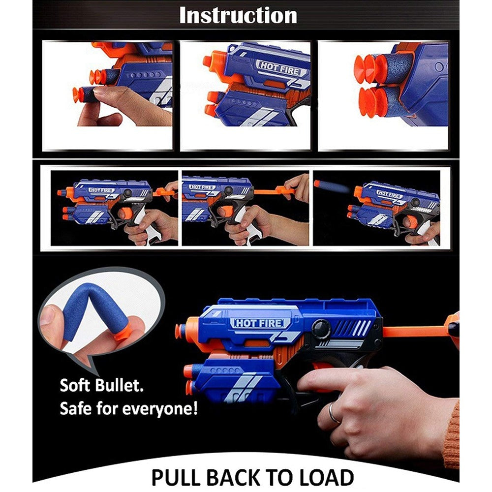 Storm Hot Fire Bullet Gun Toy with 10 Safe Soft Foam Bullets