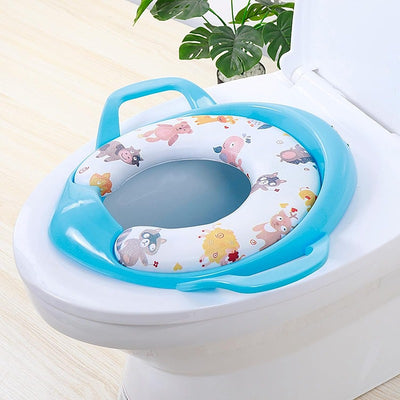 Zyamalox Cushioned Potty Trainer Seat with Support Handles (Colour & Print May Vary)