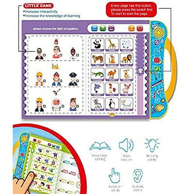 Electronic Intelligent Book with All Learning Materials with Clear Voice & Touch Sensors