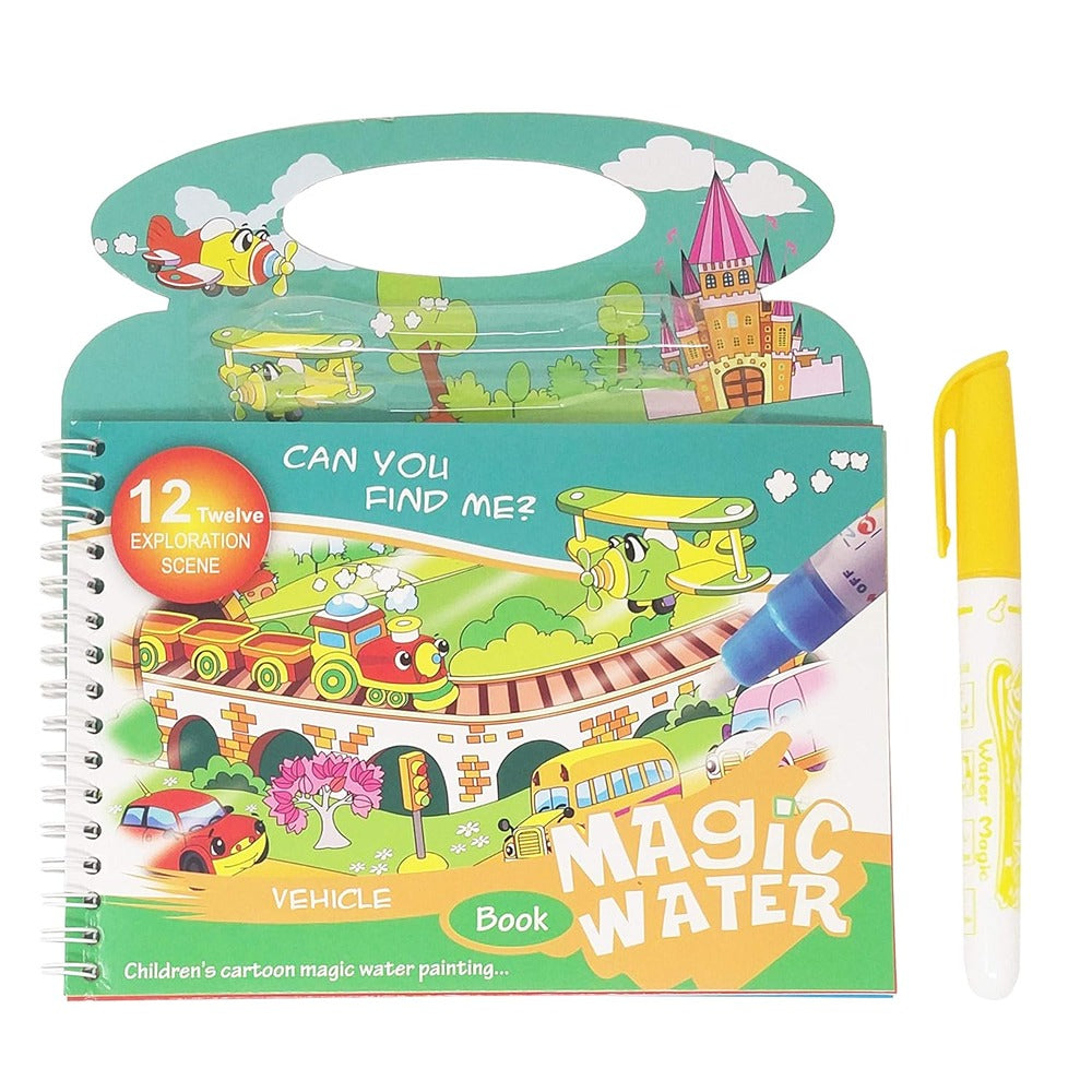 Reusable Magic Water Painting Book with Magic Doodle Pen (1Pc) (Assorted Character)