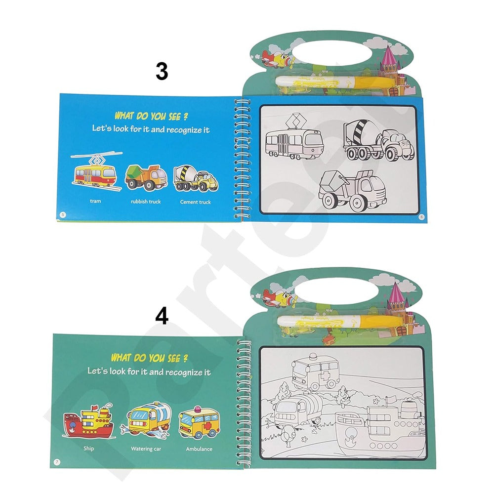 Reusable Magic Water Painting Book with Magic Doodle Pen (1Pc) (Assorted Character)