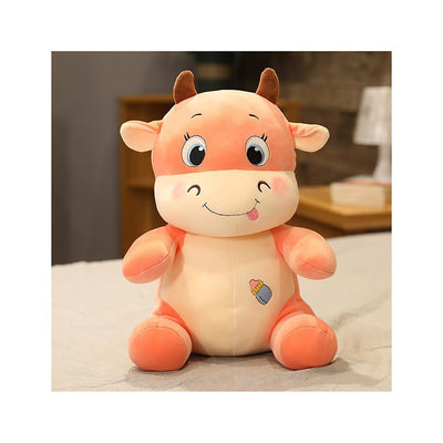 Zyamalox Polyfill Cuddly Soft Cow Plush Toy - Pink - Height 55 cm