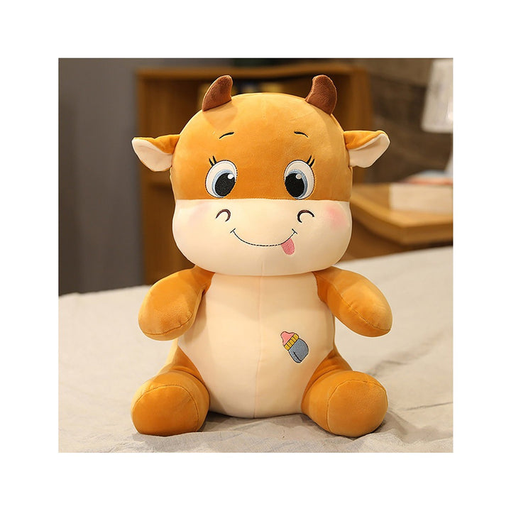 Cuddly Soft Cow Plush Toy Brown - Height 55 cm (6 Months - 7 Years)