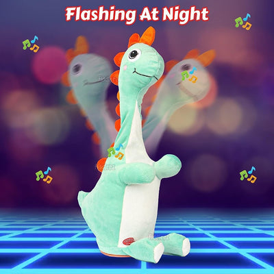 Dancing Dinosaur Plush Toy Wriggle & Singing Recording Repeat (Random Color Dispatch)