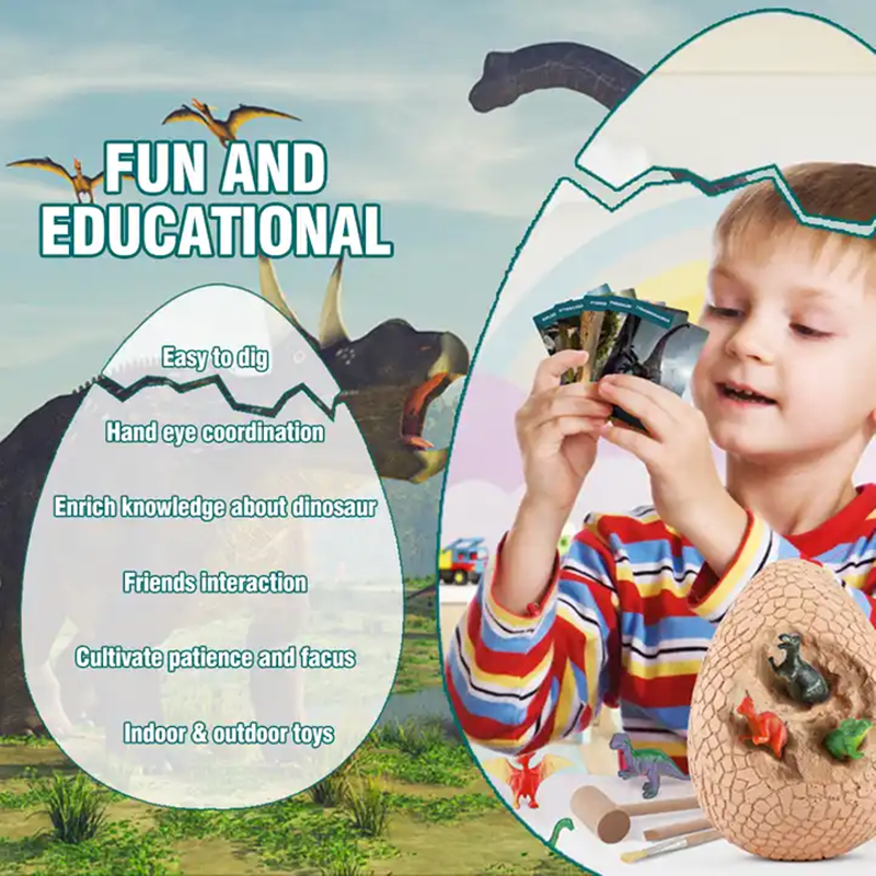 Dinosaur Excavation Kit: Hands-On Learning Adventures | 6 Surprise Dinosaurs from One Giant Egg