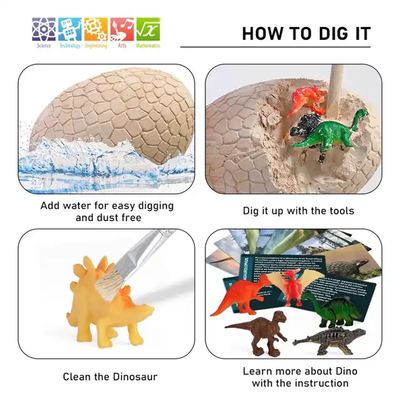 Dinosaur Excavation Kit: Hands-On Learning Adventures | 6 Surprise Dinosaurs from One Giant Egg