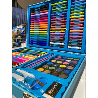 128-Piece Blue Painting Set in Portable Briefcase (Blue)
