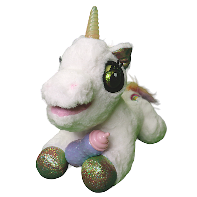 Musical Light-up Unicorn Stuffed Animal | Glowing Singing Plush Toy (White)