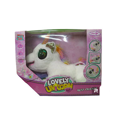 Musical Light-up Unicorn Stuffed Animal | Glowing Singing Plush Toy (White)