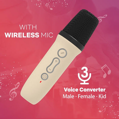 Portable Kids Karaoke Machine - Bluetooth Speaker with 1 Wireless Microphone for Kids