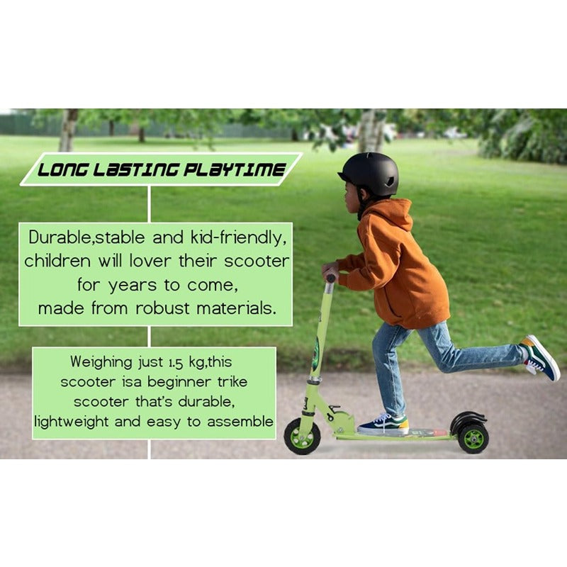 Adjustable Height 3-Wheel Scooter for Kids (Green)