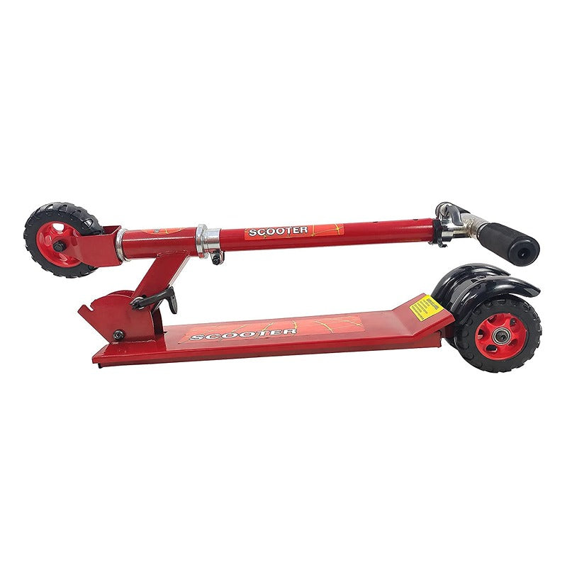 Sturdy 3-Wheel Kick Scooter for Kids with Adjustable Height (Red)