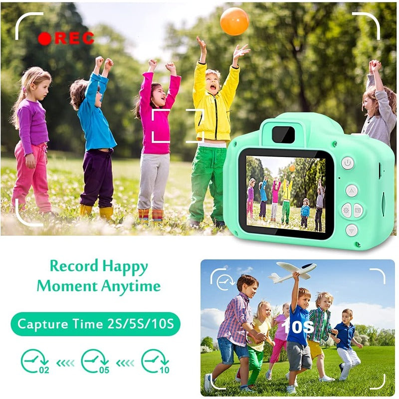 Explorer Camera: HD 1080P Video Recorder | Portable Design | 2.0" Screen | Inbuilt Games | Green