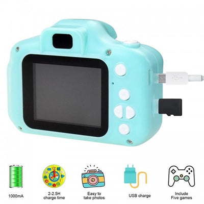 Vid Explorer Camera: 1080P HD Video Recorder | Portable Design | 2.0" Screen | Inbuilt Games | Blue