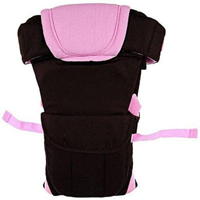 Versatile 4-in-1 Soft Baby Carrier: Comfortable Head Support & Buckle Straps (Pink)