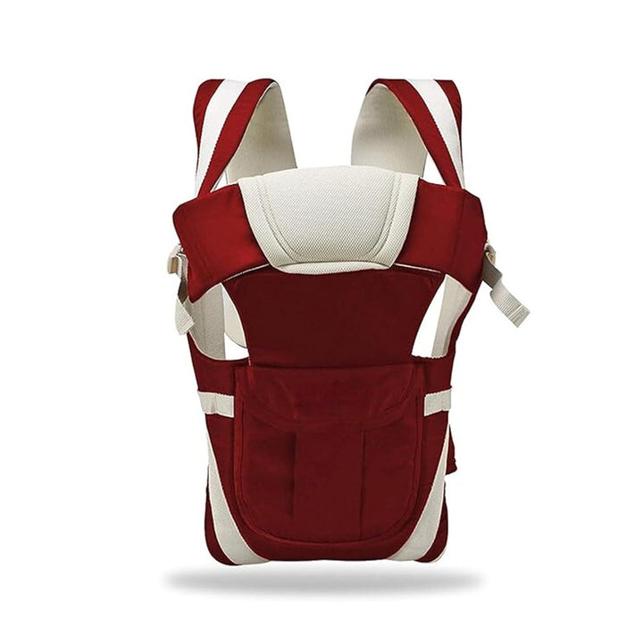 Premium 4-in-1 Baby Carrier: Comfortable Head Support & Buckle Straps (Red)