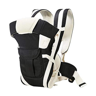 Elite 4-in-1 Baby Carrier: Comfortable Head Support & Buckle Straps (Black)