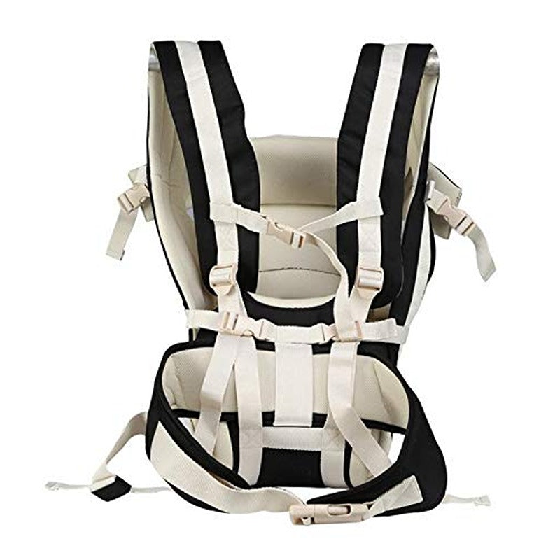 Elite 4-in-1 Baby Carrier: Comfortable Head Support & Buckle Straps (Black)