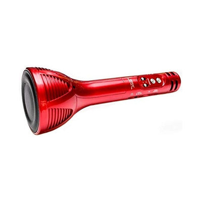 Versatile Handheld Wireless Karaoke Mic: Multi-Function Bluetooth Singing Mike with Microphone Speaker for All Smartphones (Red)