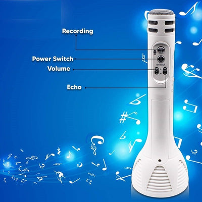 Melody Magic: Handheld Wireless Karaoke Mic with Multi-Function Bluetooth, Microphone Speaker for Smartphones (White)