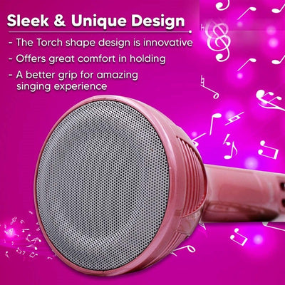 Harmony Hub: Handheld Wireless Karaoke Mic - Multi-Function Bluetooth Singing Device with Microphone Speaker (Pink)