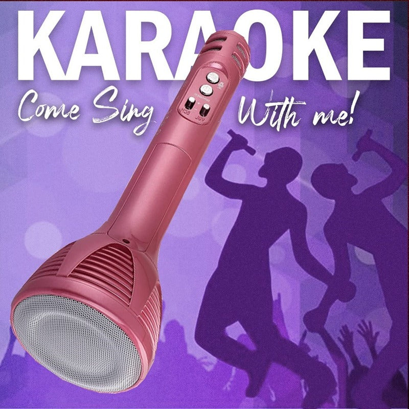 Harmony Hub: Handheld Wireless Karaoke Mic - Multi-Function Bluetooth Singing Device with Microphone Speaker (Pink)