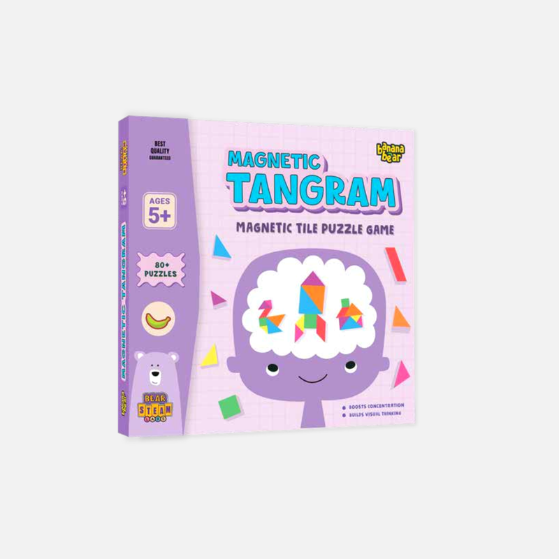 Tangram Treasures Magnetic Puzzles Delight (7 Tangram Pieces, 1 Puzzle Book)