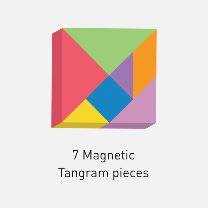 Tangram Treasures Magnetic Puzzles Delight (7 Tangram Pieces, 1 Puzzle Book)