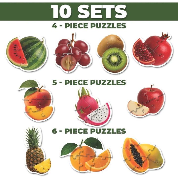 Toykraft Fruits Puzzles – 4, 5 & 6 Piece Toddler Floor Puzzles