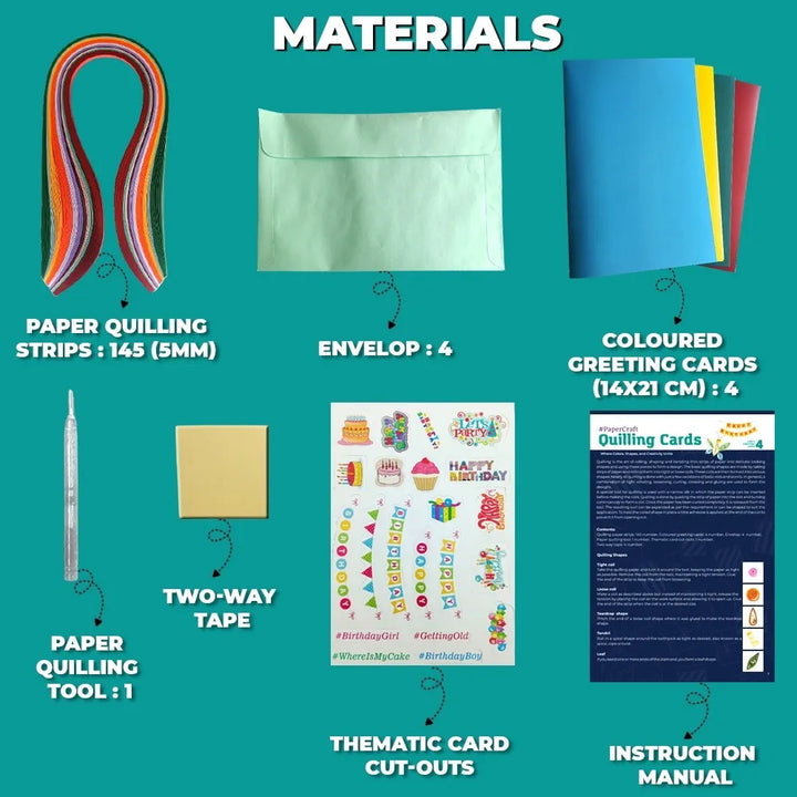 Toykraft Paper Quilling Greeting Card Making Kit | DIY Arts & Crafts Set for Kids