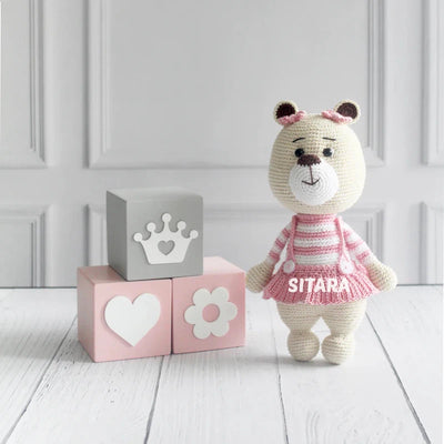 Personalised Buttercup the Bear - Crochet Toys - With Name Personalization (COD Not Available)