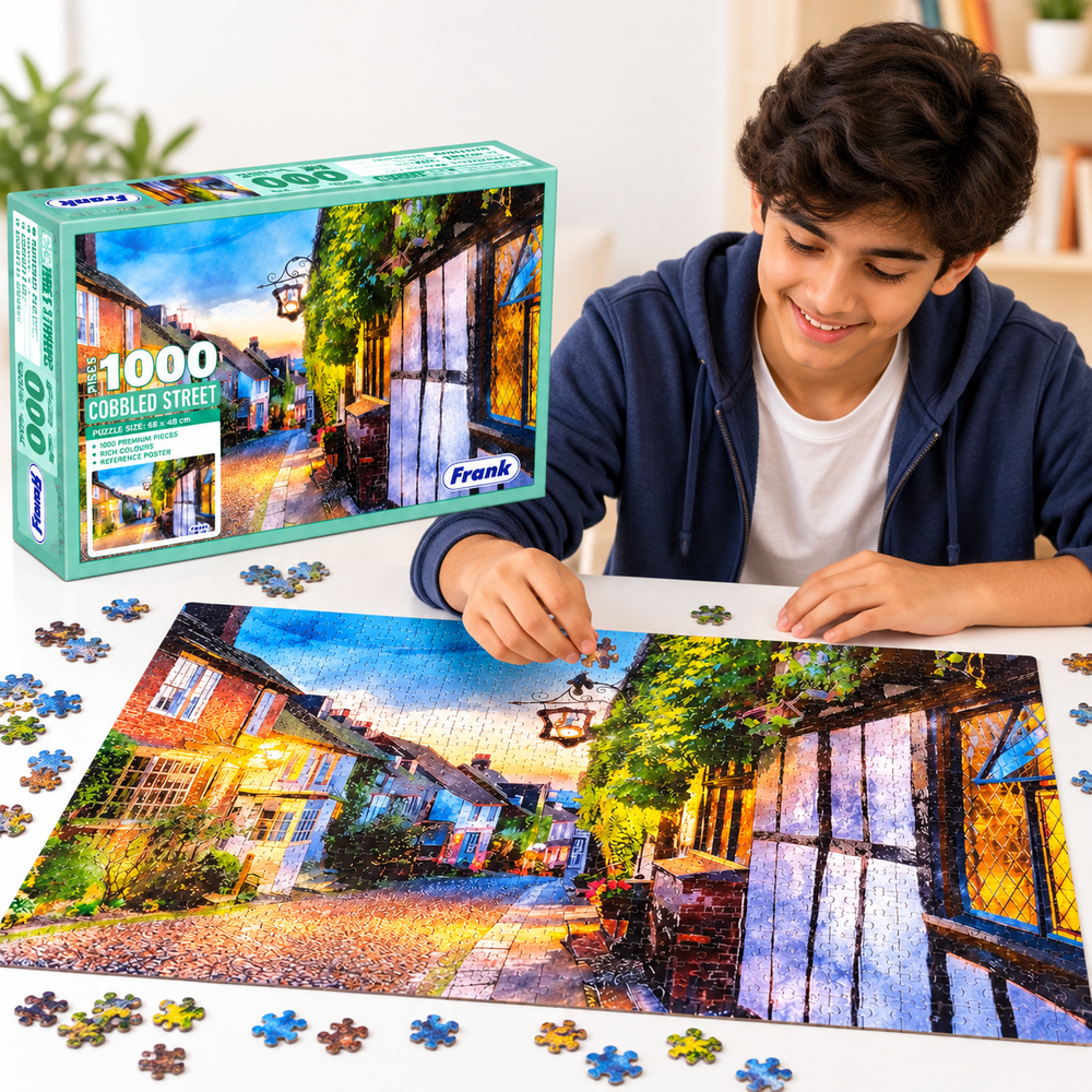 Frank 1000-Piece Cobbled Street Jigsaw Puzzle for Adults & Kids