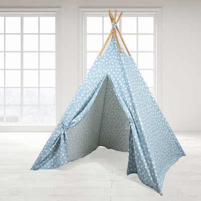 Blue Base White Dot Teepee Tent