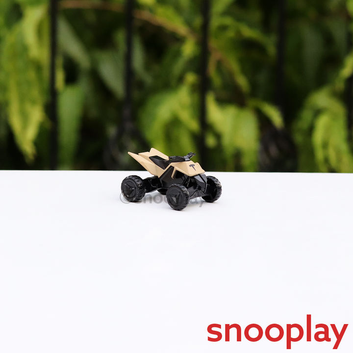 Resembling Diecast Tesla Cybertruck Pullback Car with Small ATV Bike | Sound & Light | 1:24 Scale (3 Years till Grown Ups) - Brown