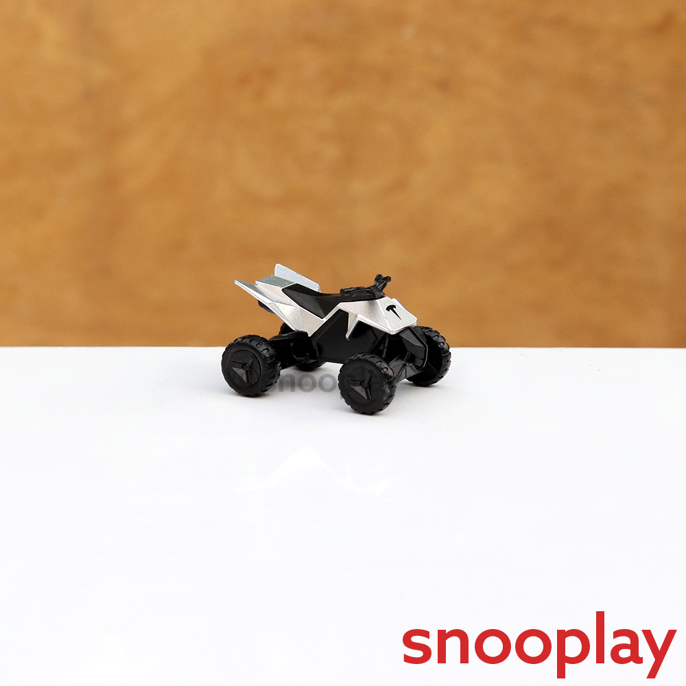 Resembling Diecast Tesla Cybertruck Pullback Car with Small ATV Bike | Sound & Light | 1:24 Scale (3 Years till Grown Ups) - Brown